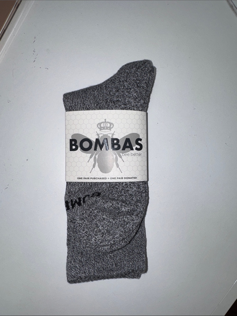 Bombas Gray Marled Crew Socks